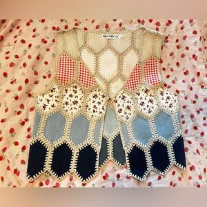 Patchwork Vest with Crochet Details